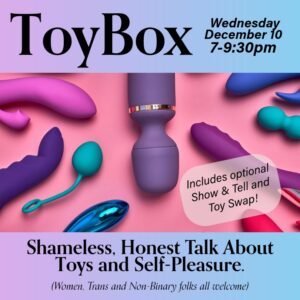 Event promoting discussion about pleasure toys.